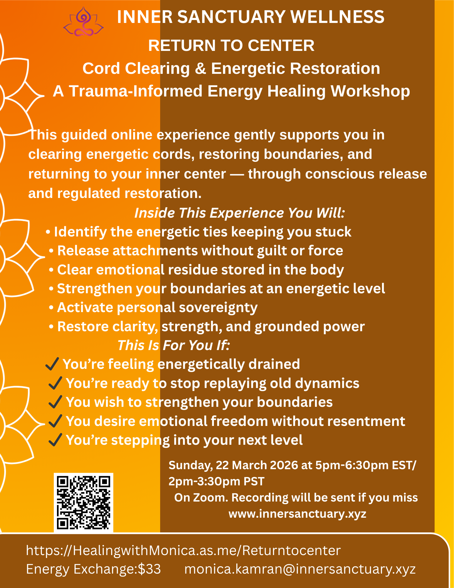 Learn more Reiki Techniques for treating, cleansing and, purifying the 'tanden'. Reiki Level 1 required. https://HealingwithMonica.as.me/reikitechniques